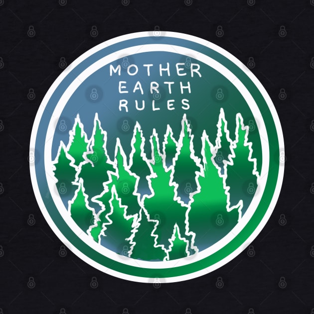 Mother Earth Rules Batik style Evergreen Trees nature environment outdoors by Aurora X